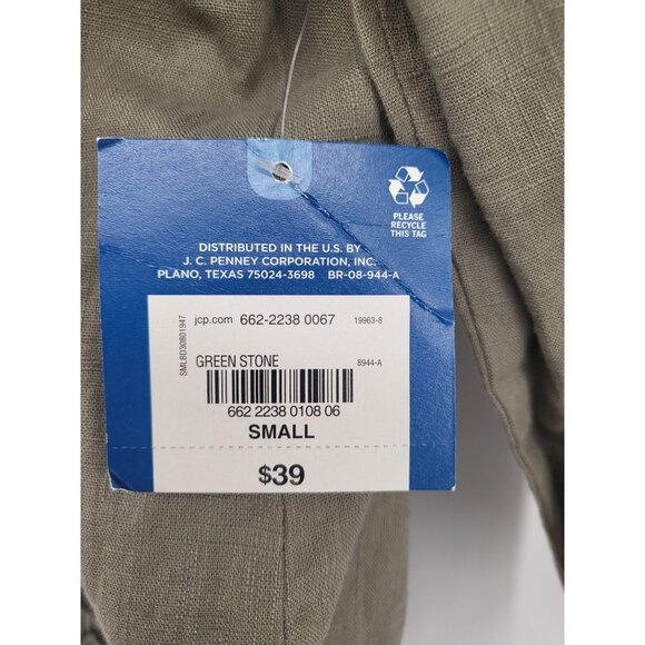 Arizona Jean Co Womens Green Button-Up Off-Shoulder Crop Top Size S - Picture 4 of 10